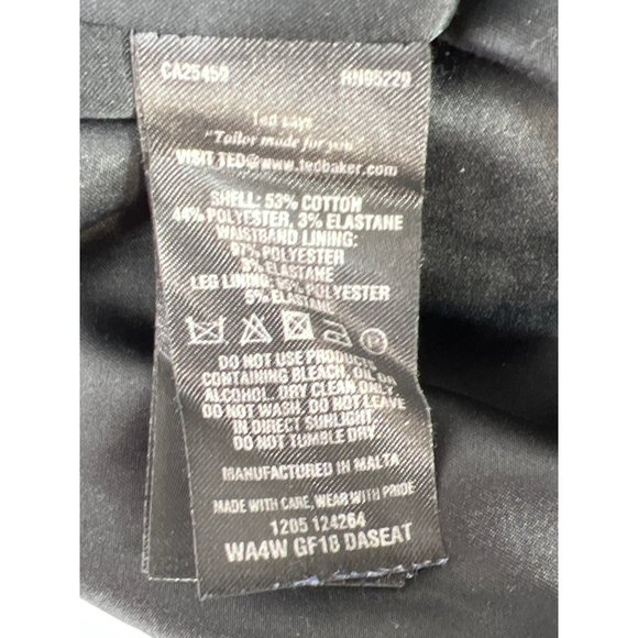 Ted Baker London Pants US 10 Black Green Daseat Waffle Cropped Notched Stretch - Picture 10 of 12